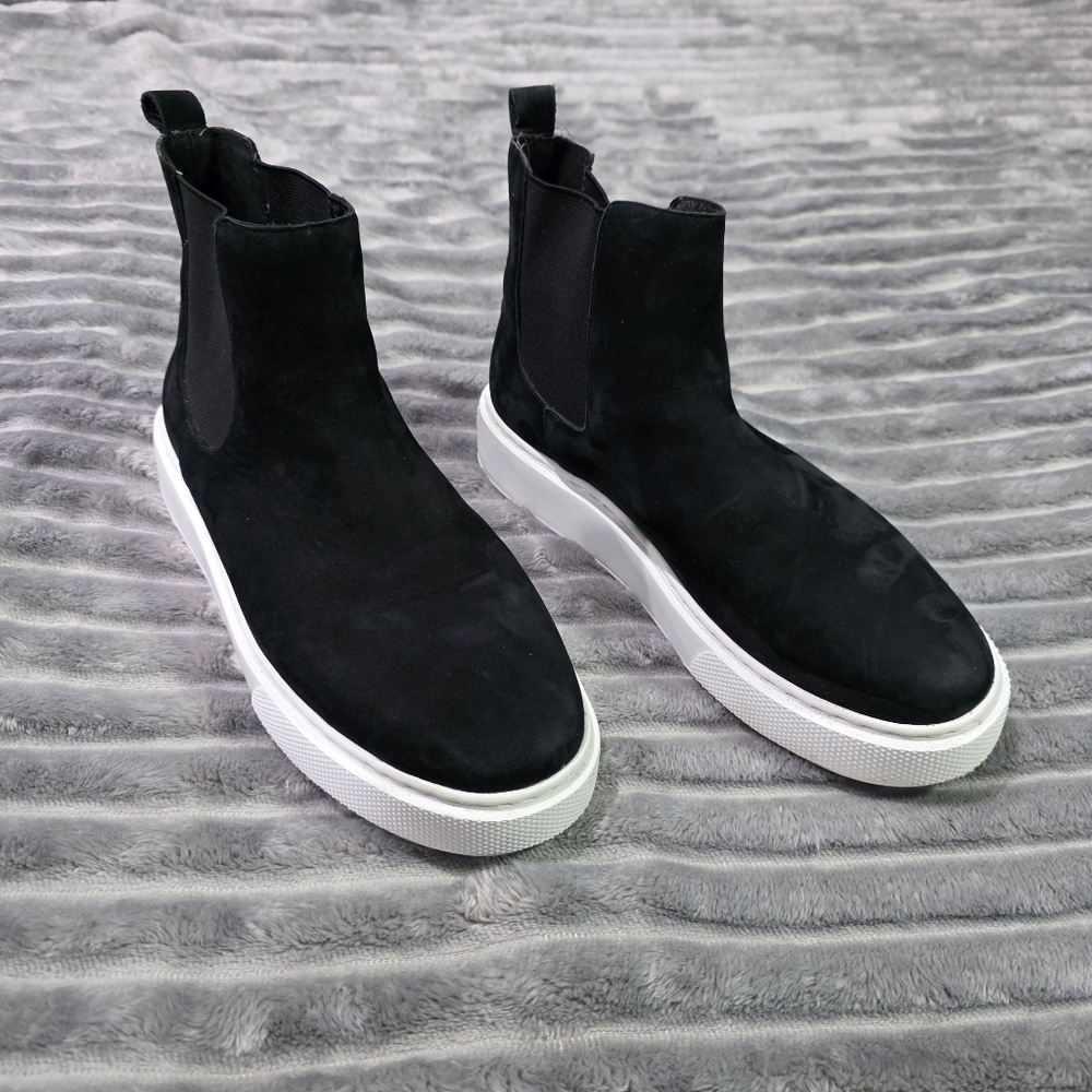 J Slide Dani Platform Black Suede Pull On Chelsea Boot Streetwear Minimalist. 10